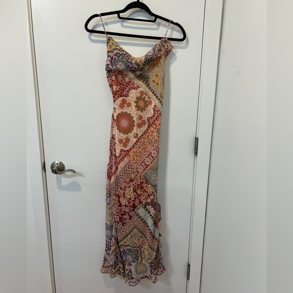 Zara Patchwork Print Slip Dress